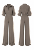 Zip Front Wide Leg Jumpsuit