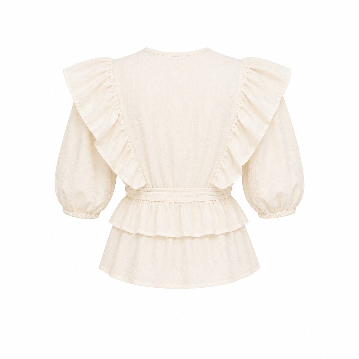 Cream Ruffle Top
