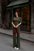 Olive Puff Sleeve Set
