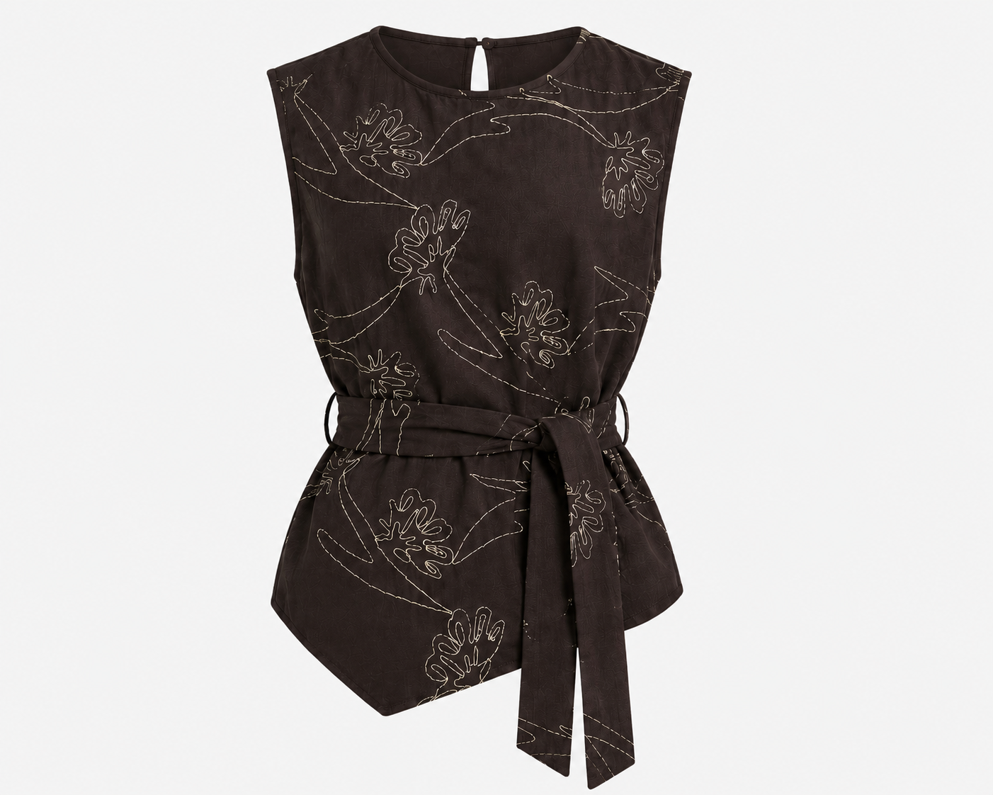 Brown Belted Top