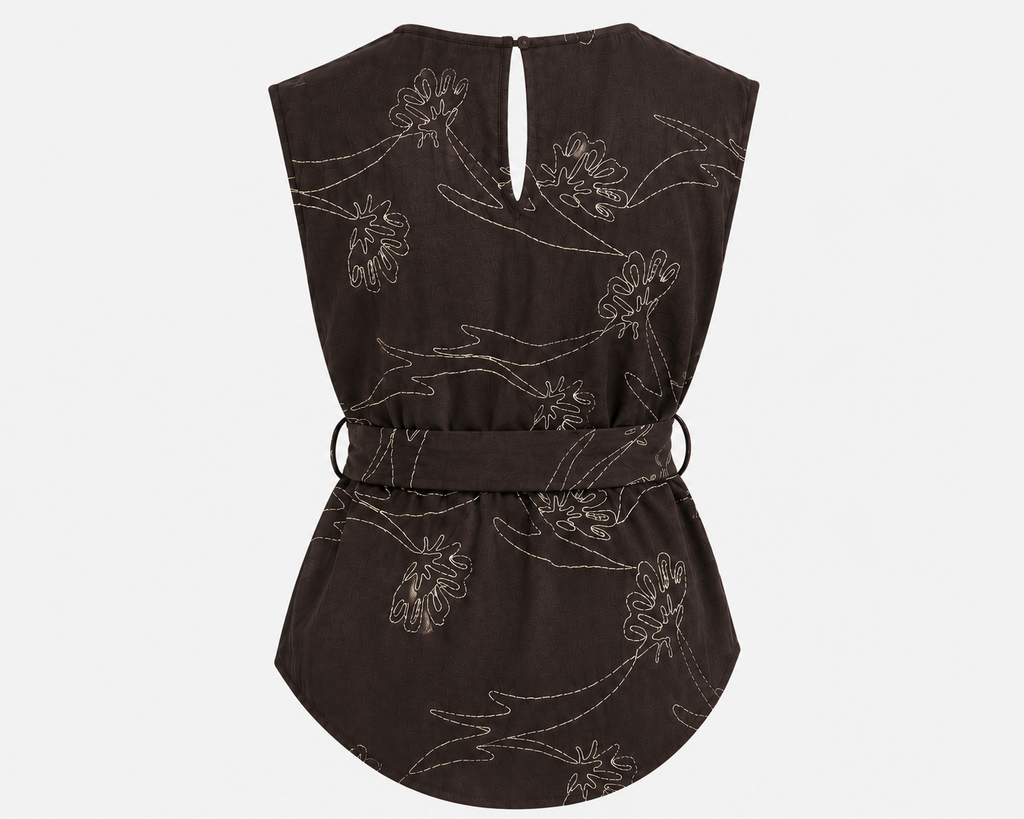 Brown Belted Top