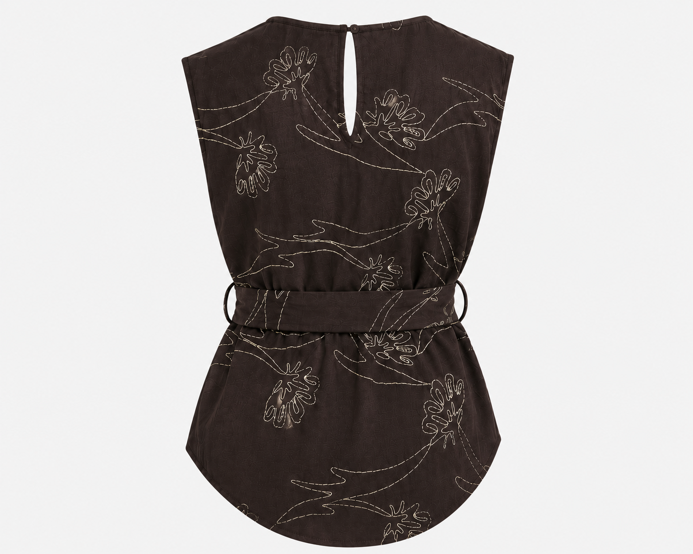 Brown Belted Top