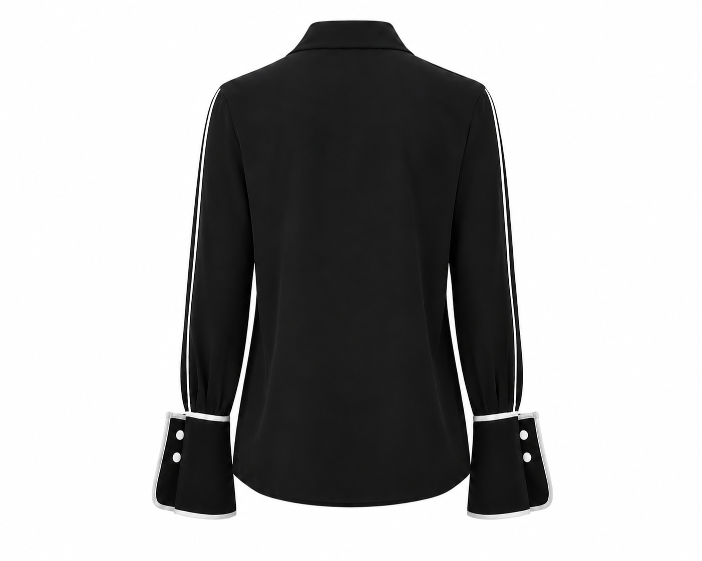 Black Blouse with White Details