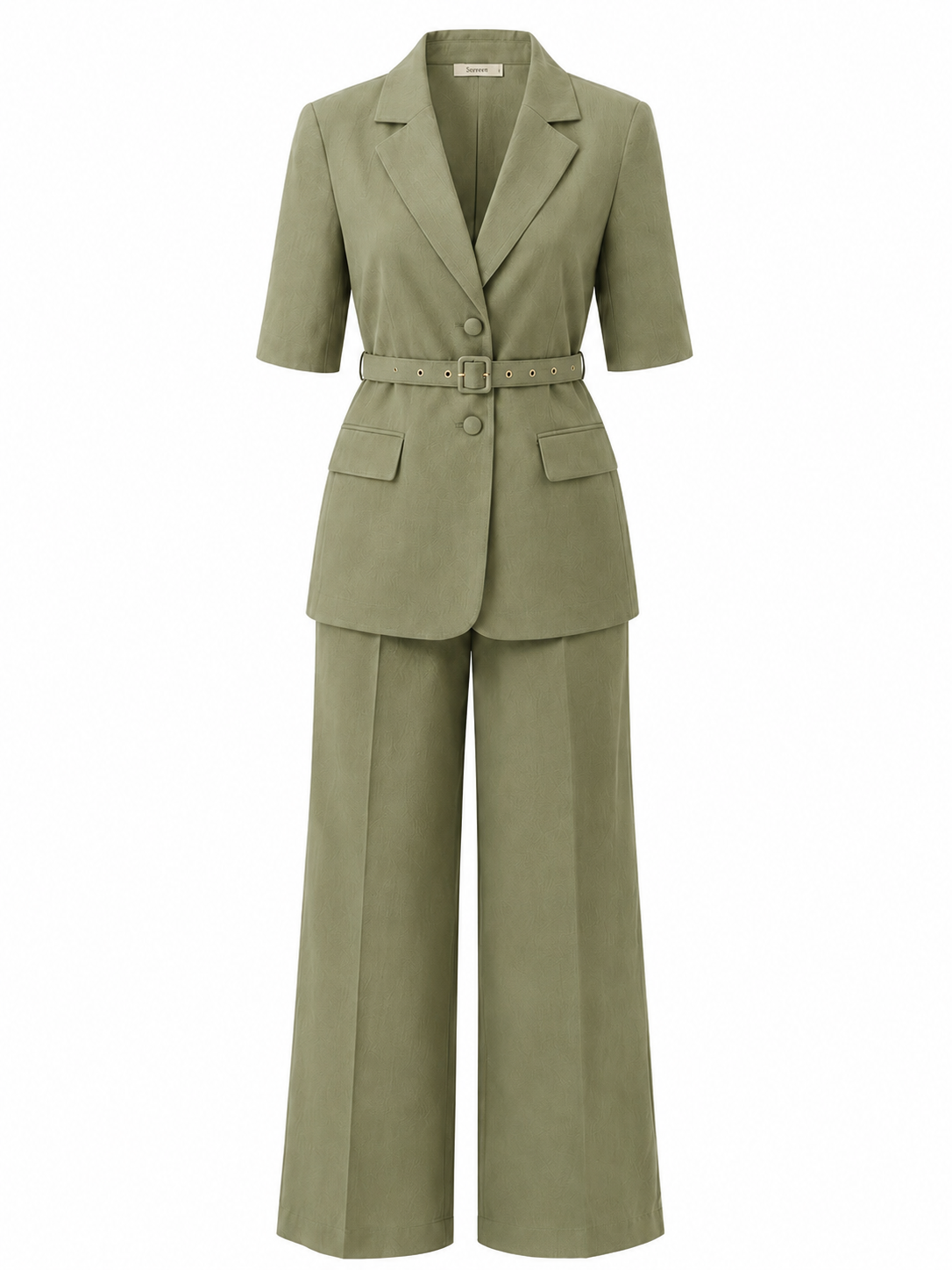 Green Wide Leg Suit
