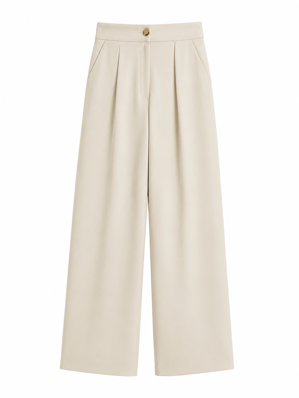Cream Wide Leg Pants
