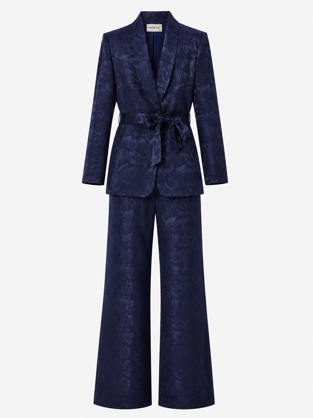 Navy Belted Blazer & Trouser Set