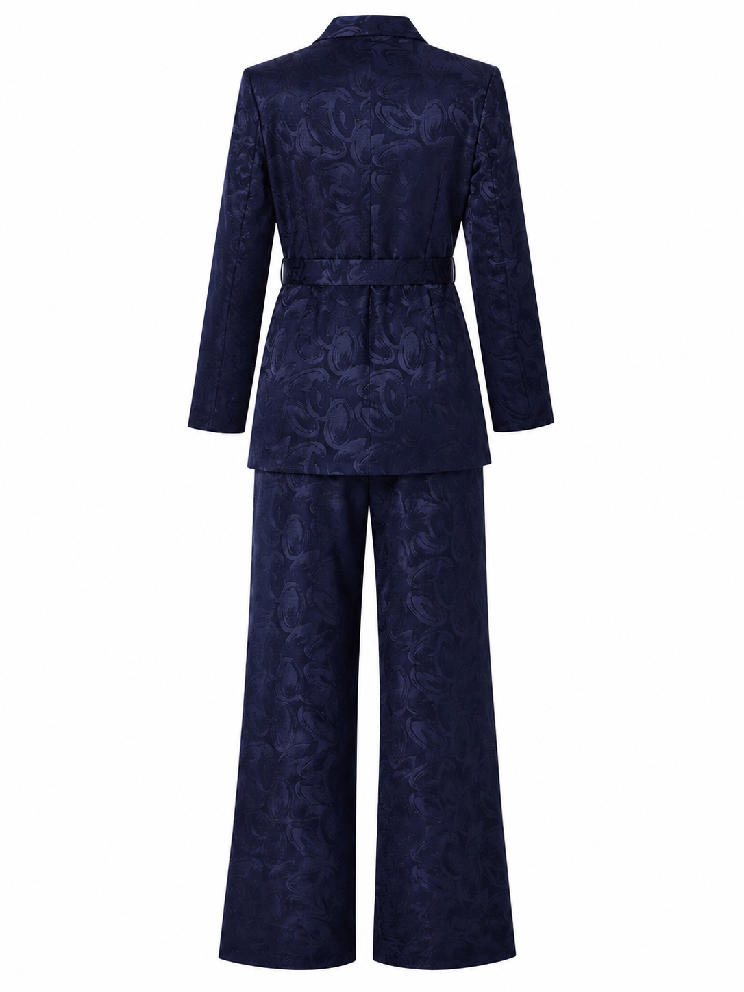 Navy Belted Blazer & Trouser Set