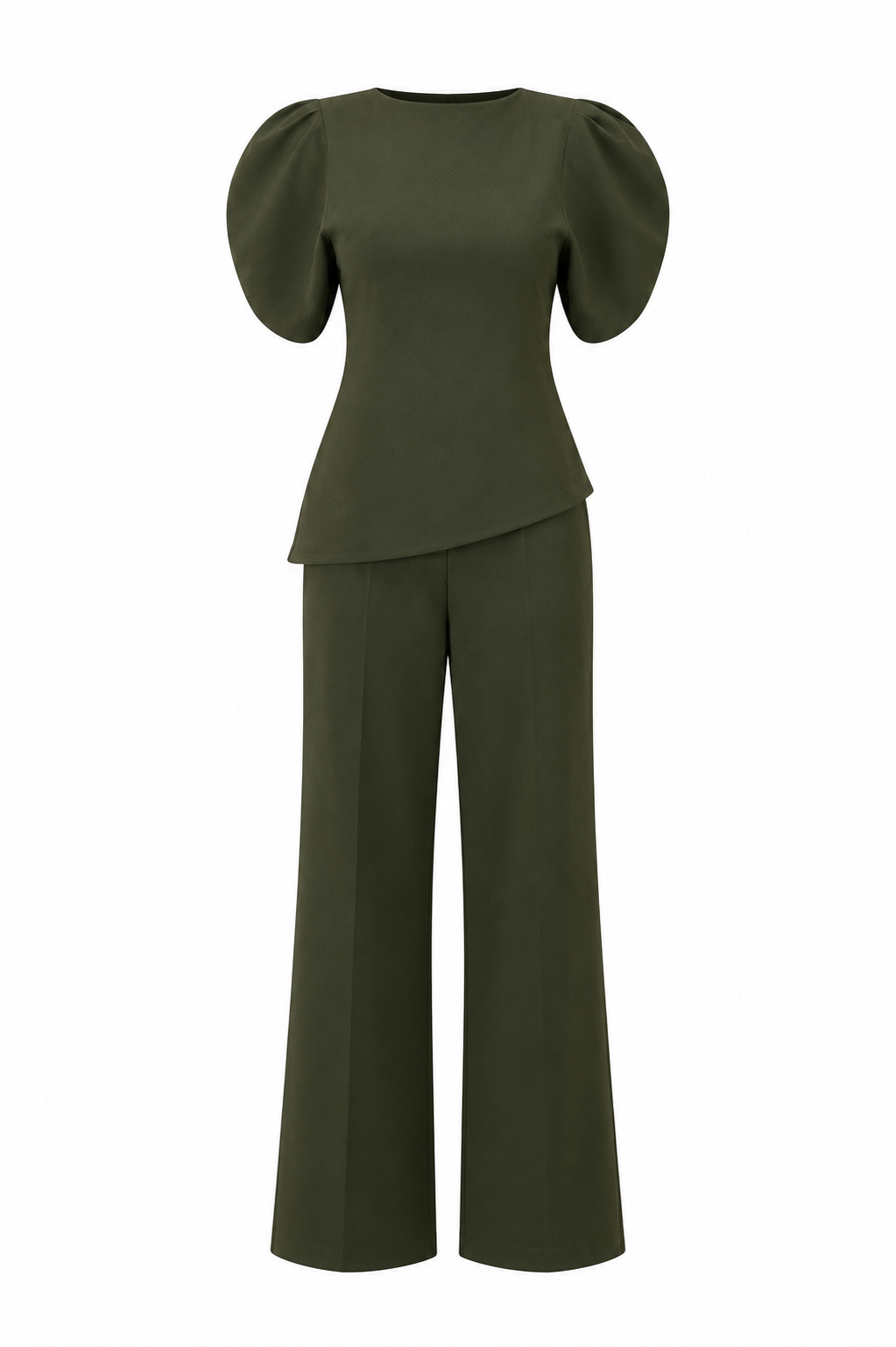 Olive Puff Sleeve Set