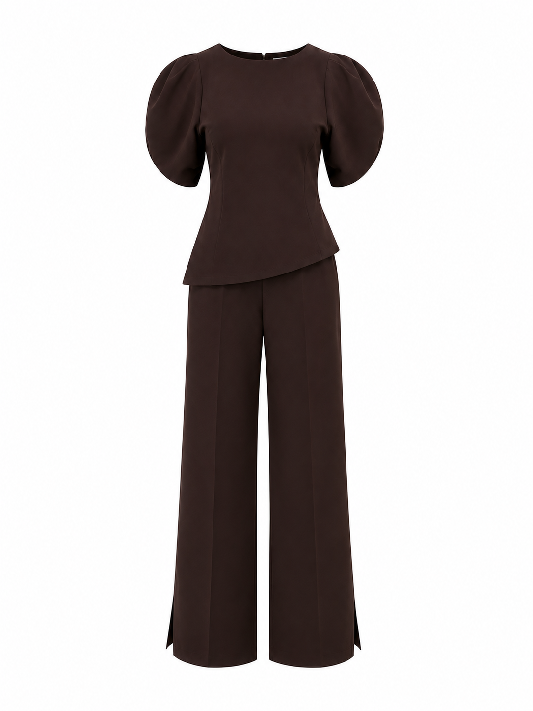 Brown Puff Sleeve Set