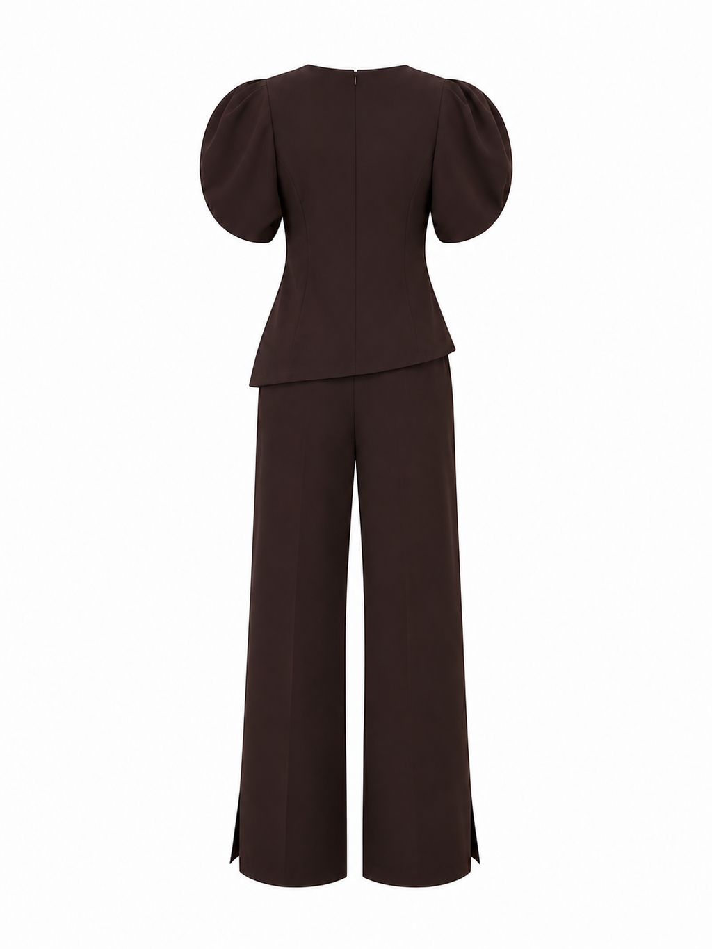 Brown Puff Sleeve Set