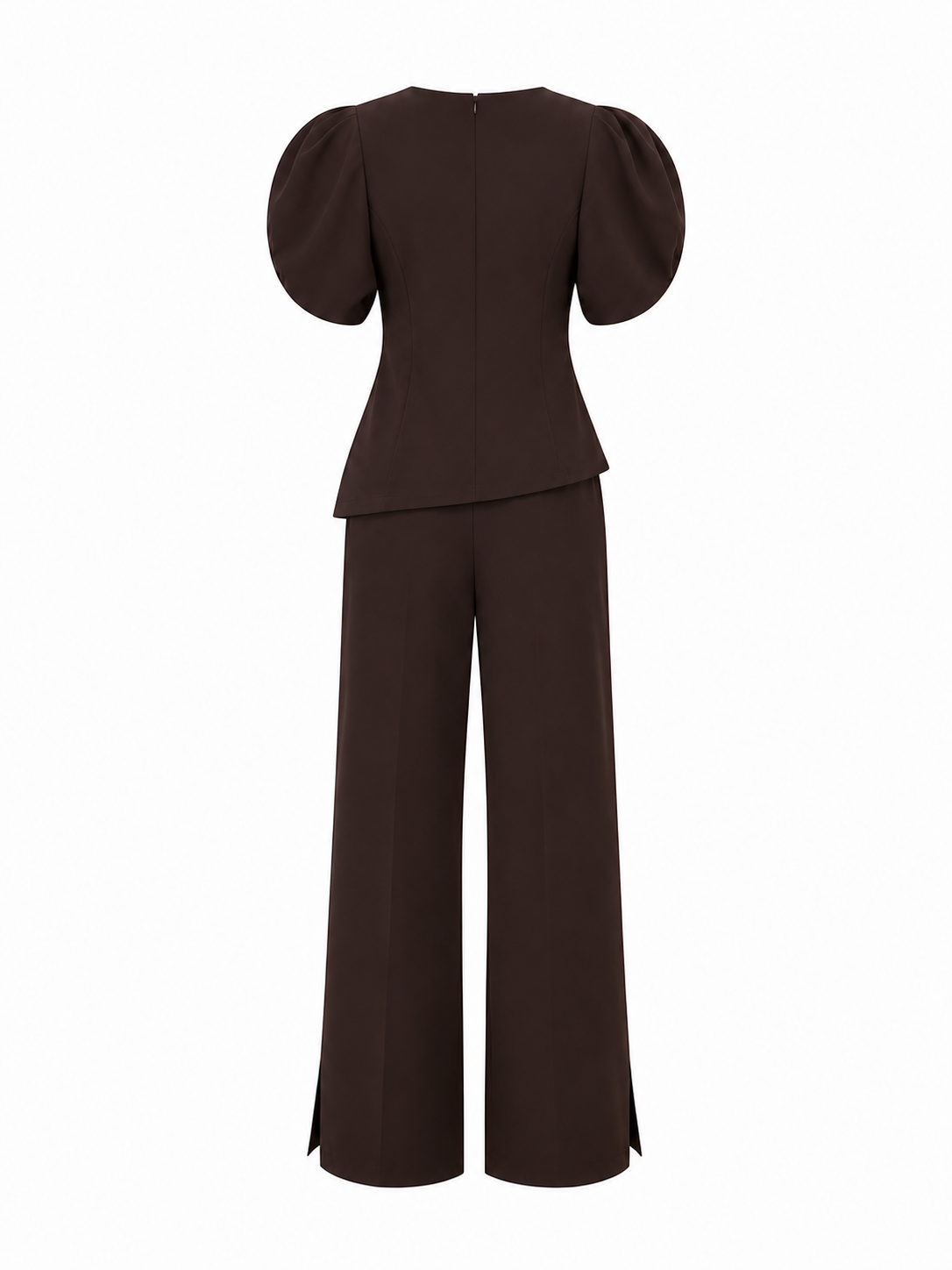 Brown Puff Sleeve Set