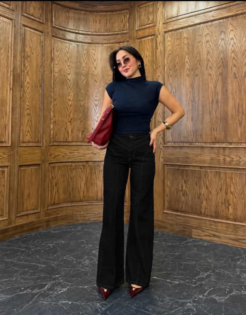 straight black jeans