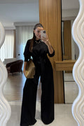 Tie-Waist & Wide-Leg Pants Set