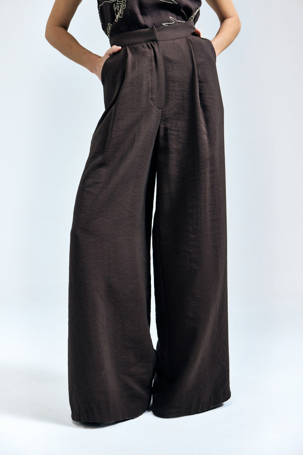 Dark Brown Wide Leg Pants
