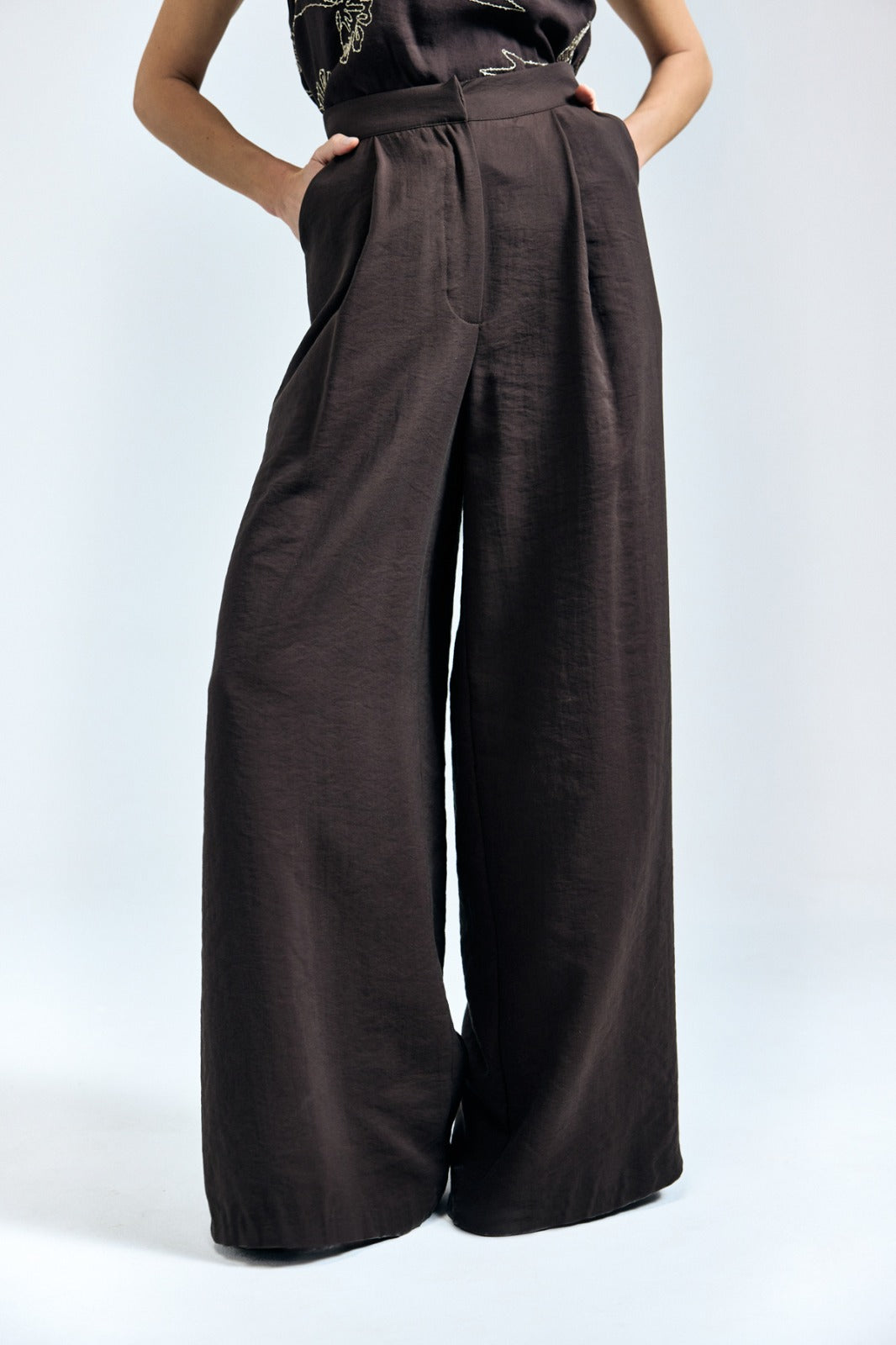 Dark Brown Wide Leg Pants