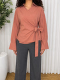 Dusty Rose Chic Wrap Top