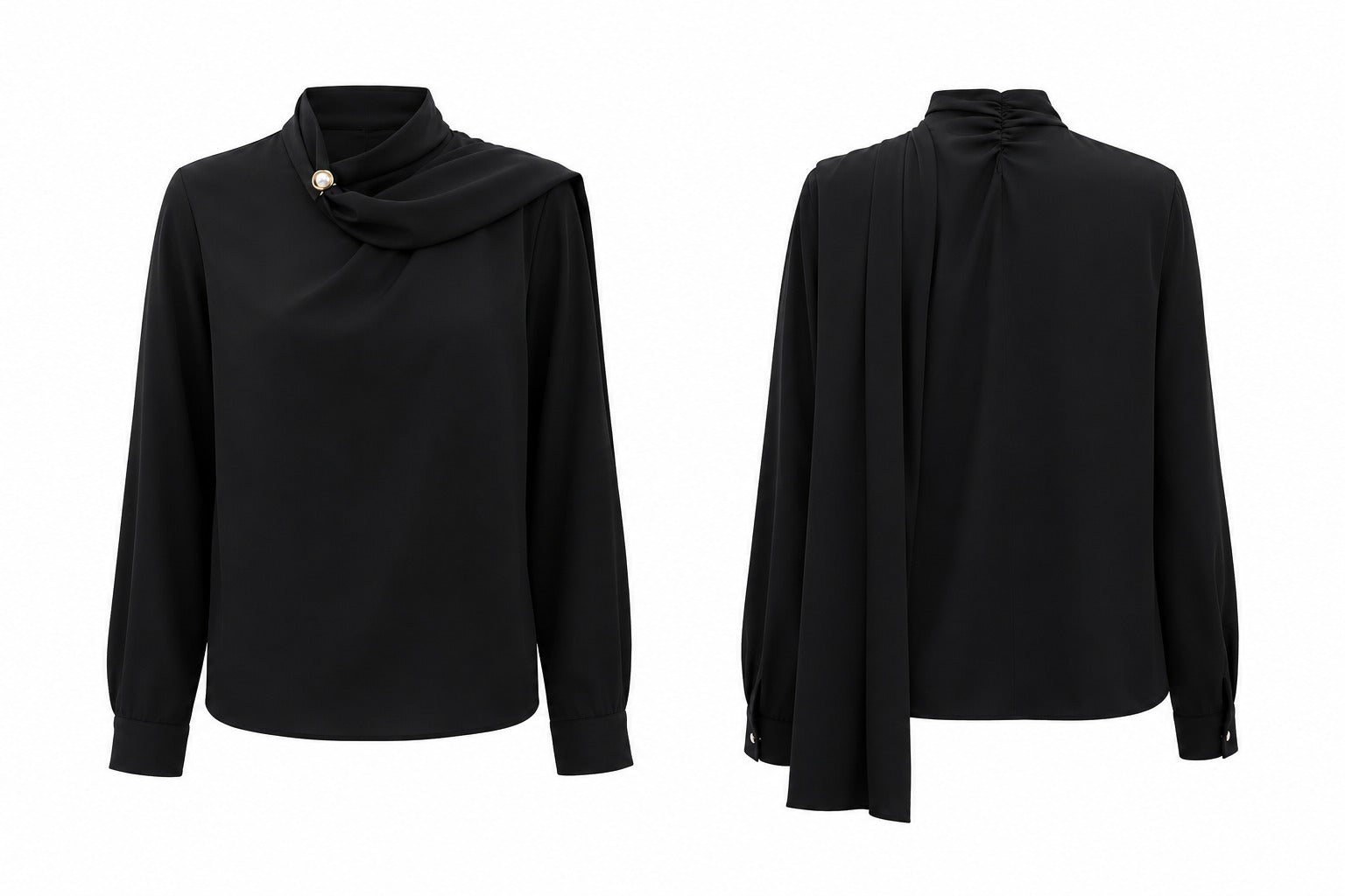 Black Scarf Blouse