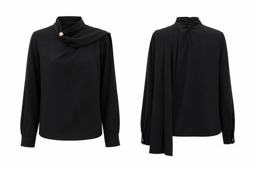 Black Scarf Blouse