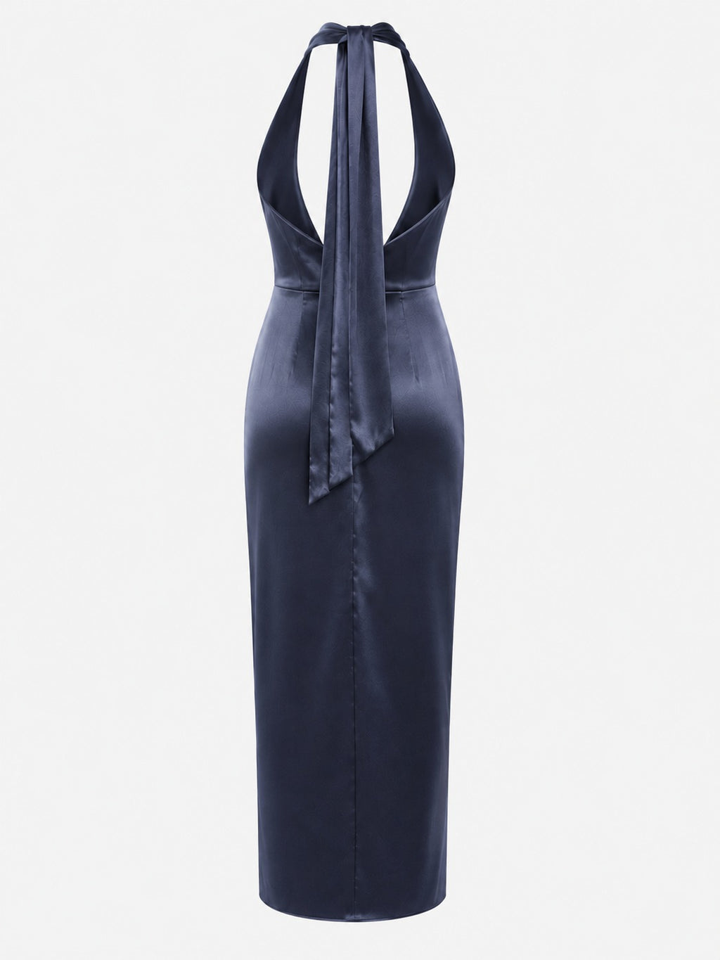 Navy Halter Midi Dress