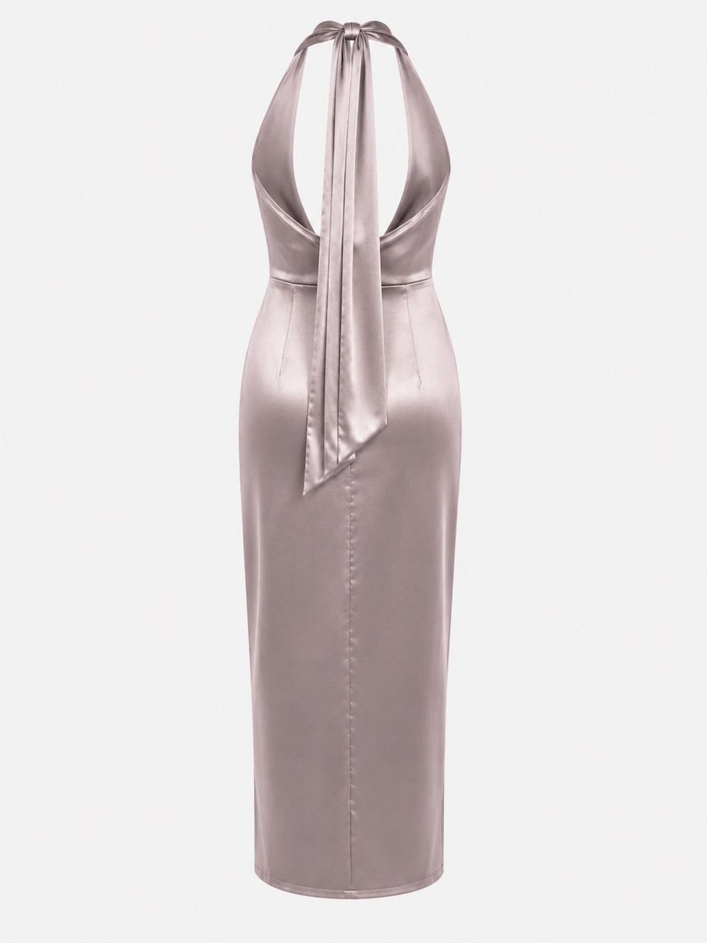 Dusty Mauve Halter Midi Dress