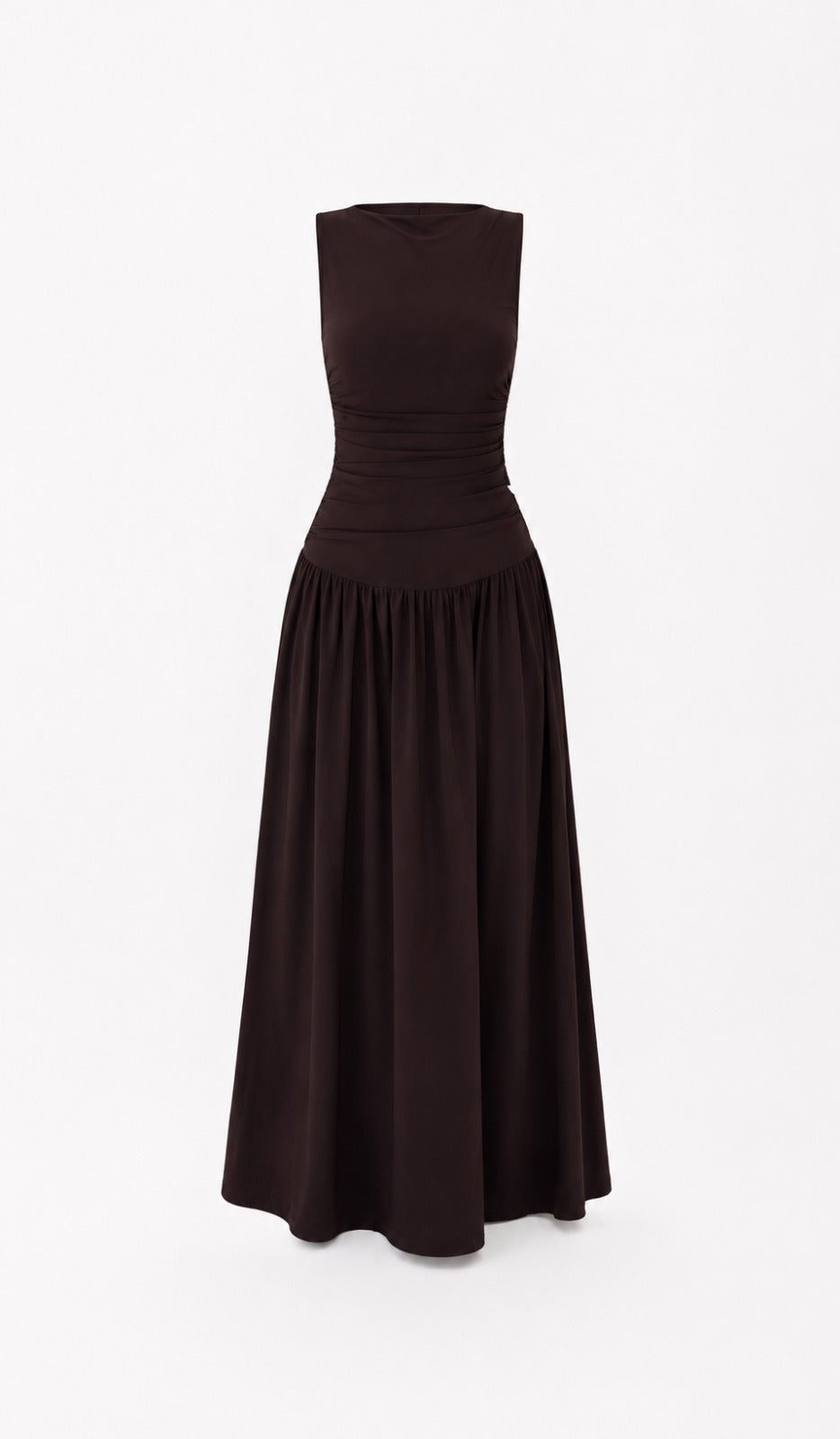 Mocha Brown Drop-Waist Dress