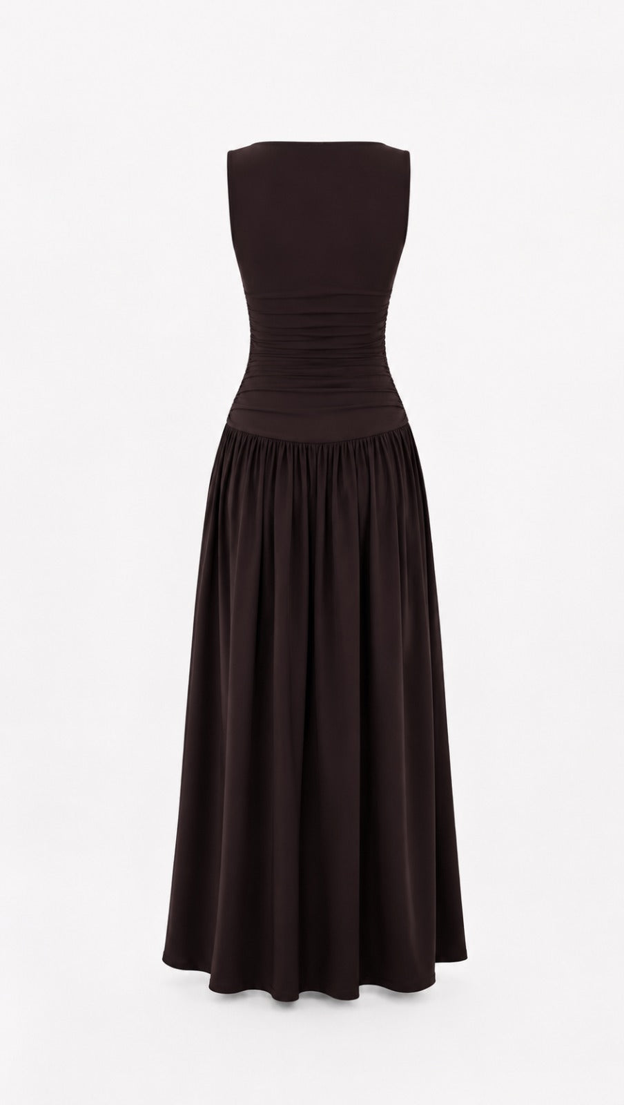 Mocha Brown Drop-Waist Dress