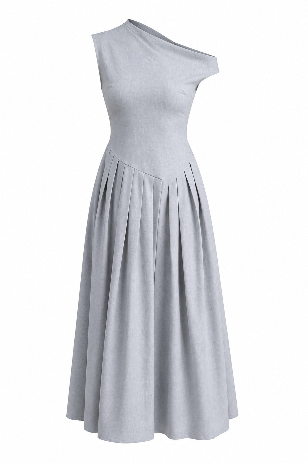 Grey One-Shoulder Dress