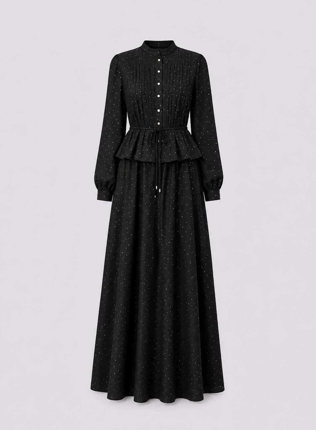 Black Shimmer Maxi Dress