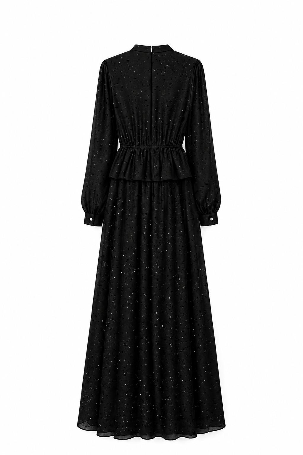 Black Shimmer Maxi Dress