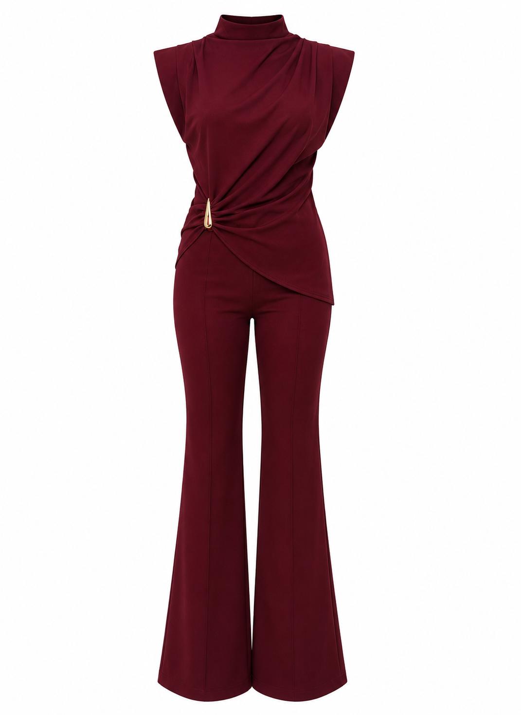 Burgundy Gold Detail Set