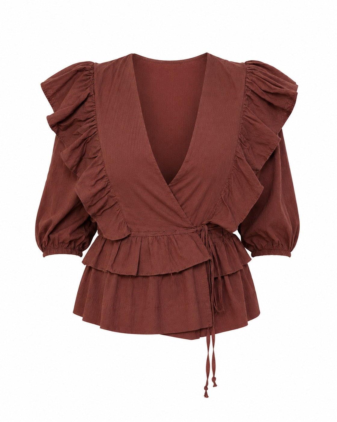 Mocha Ruffle Top