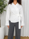Chic White Wrap Top