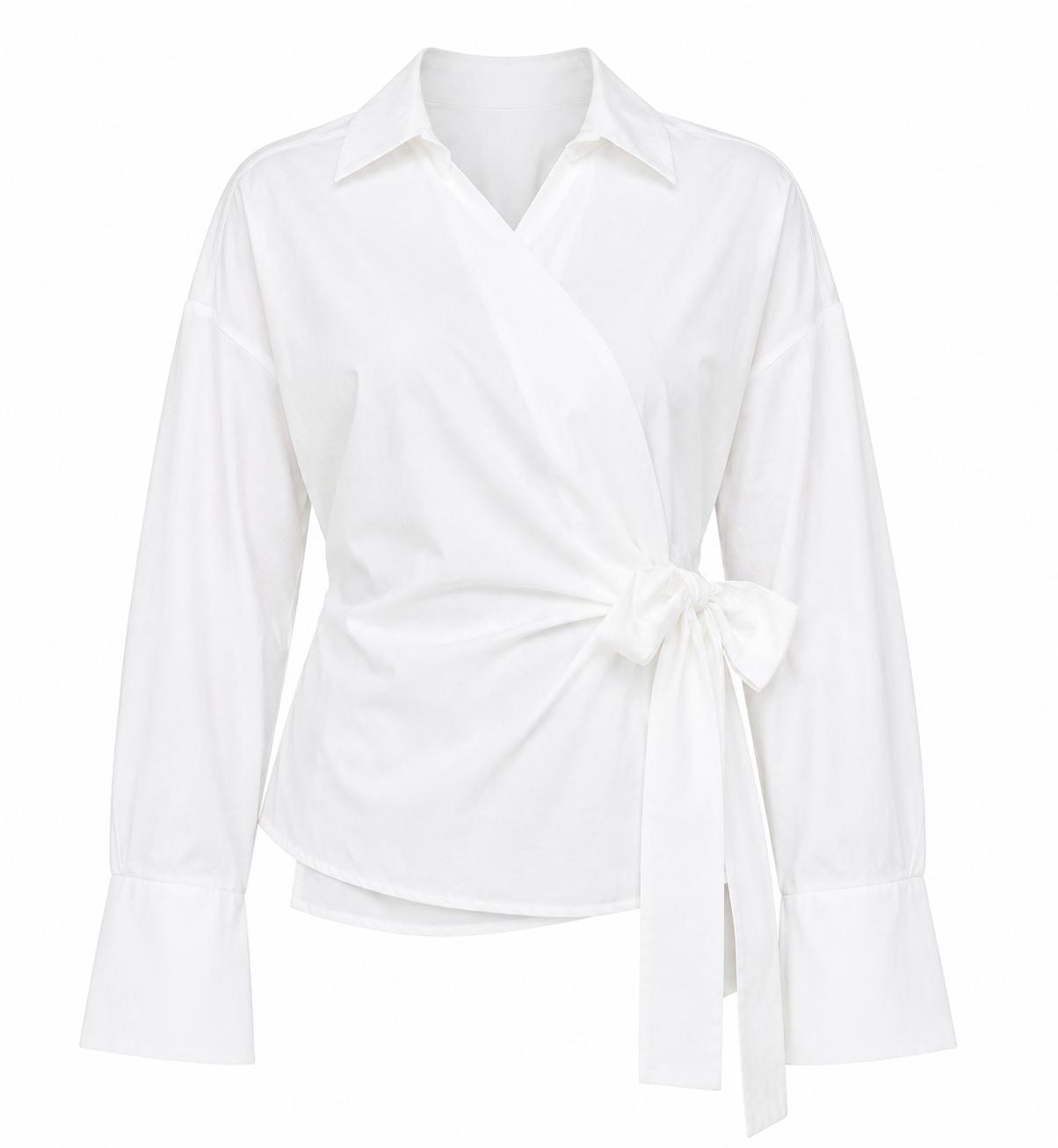 Chic White Wrap Top