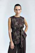 Brown Belted Top