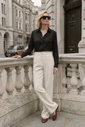 Cream Wide Leg Pants