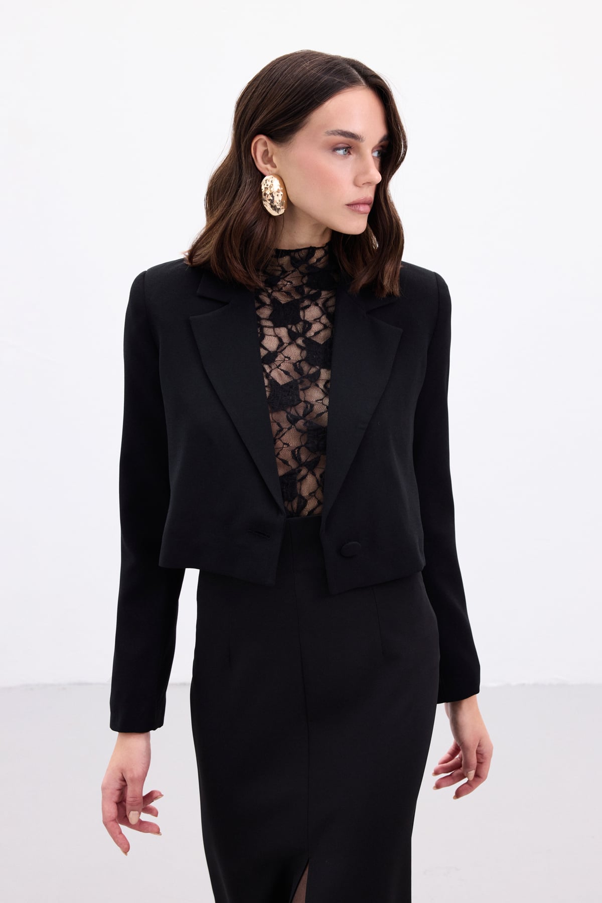 Black Cropped Blazer