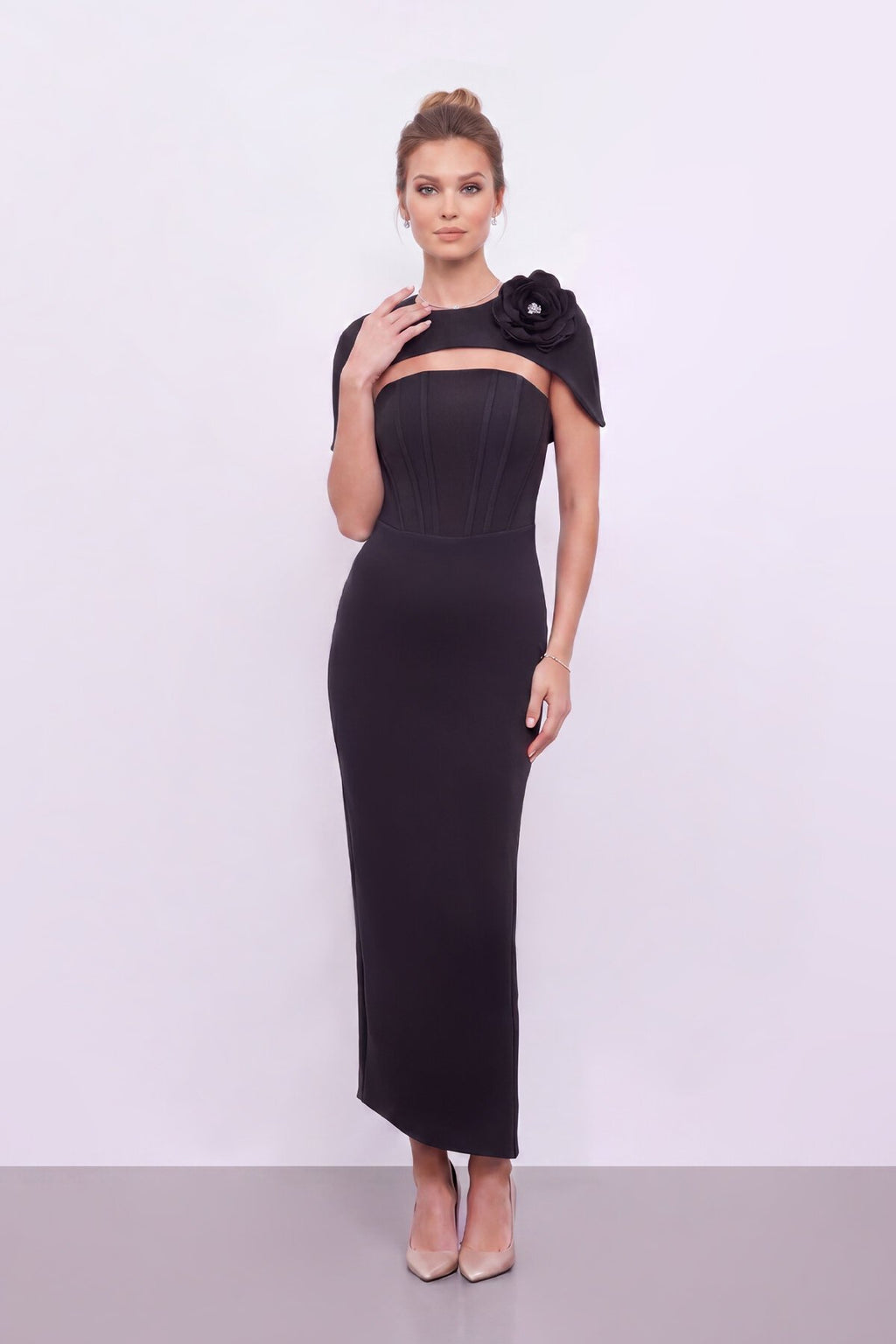 Classic Black Cape Dress