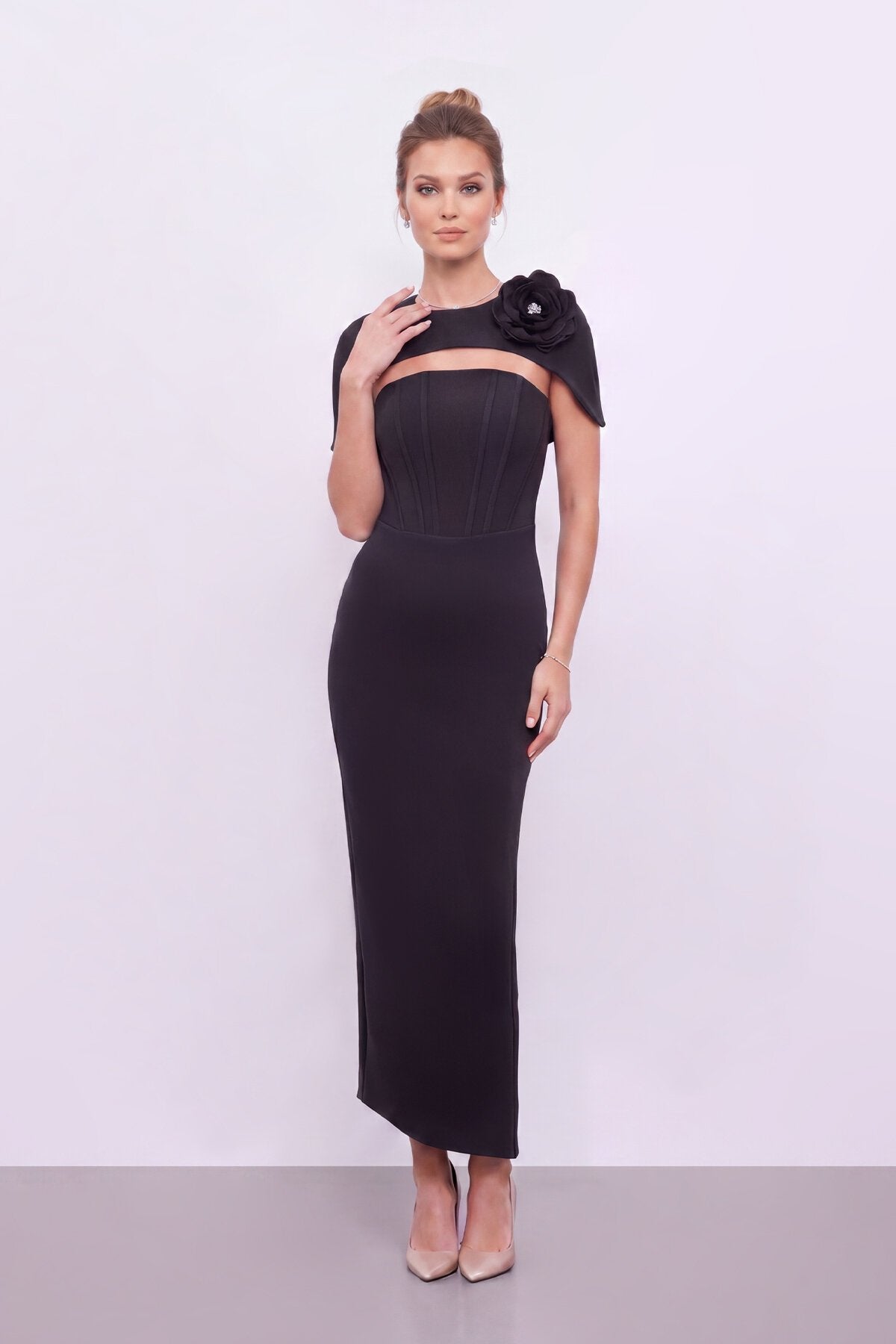 Classic Black Cape Dress